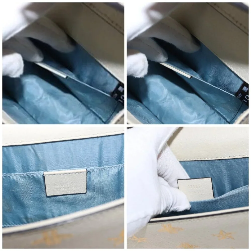 GUCCI Silvi Sherry Line Hand Bag Leather 2way Beige Gold 470270 Auth bs31644 - Picture 15 of 16